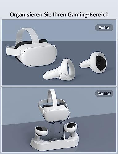 NexiGo töltőállomás LED fénnyel Oculus Quest 2-hez támogatja az Elite pántot - outlet termék