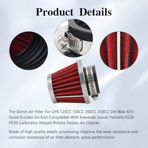 Road Passion motorkerékpár légszűrő 1 x 42 mm nagy teljesítményű, újrahasznosítható - outlet termék