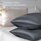 Vielit 2 darabos szatén párnahuzat hajra és bőrre sötétszürke, 40x80cm, 2 hajgumi - outlet termék