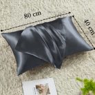 Vielit 2 darabos szatén párnahuzat hajra és bőrre sötétszürke, 40x80cm, 2 hajgumi - outlet termék