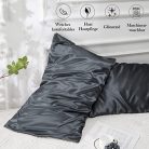 Vielit 2 darabos szatén párnahuzat hajra és bőrre sötétszürke, 40x80cm, 2 hajgumi - outlet termék