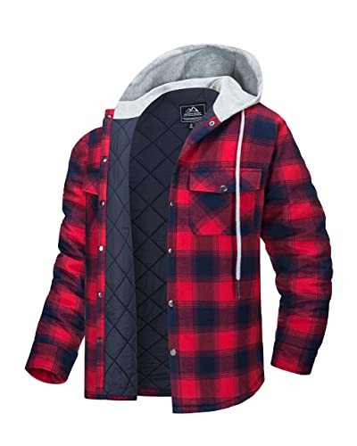 MAGCOMSEN férfi thermoing hosszú ujjú kapucnis flaneldzseki fekete, XXL - outlet termék