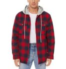 MAGCOMSEN férfi thermoing hosszú ujjú kapucnis flaneldzseki fekete, XXL - outlet termék