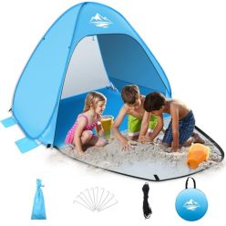   Pop Up strand sátor automata hordozható napvédő, 2-3 személyes, UPF 50+ UV védelem - outlet termék