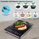 AMZCHEF indukciós főzőlap 1 lapos ultravékony, 20 hőfok, 20 teljesítmény, 2000 W, 3 - outlet termék