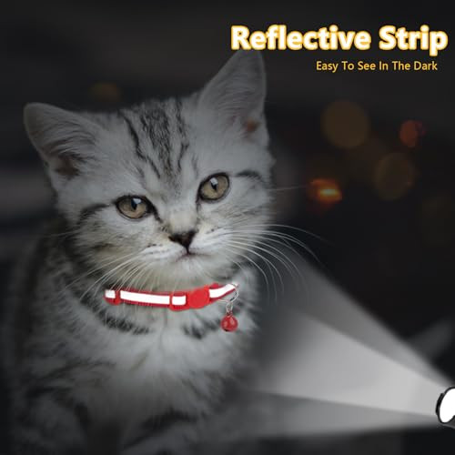 Taglory macskanyakörv csengővel és biztonsági kioldóval, állítható 15-20 cm, piros - outlet termék