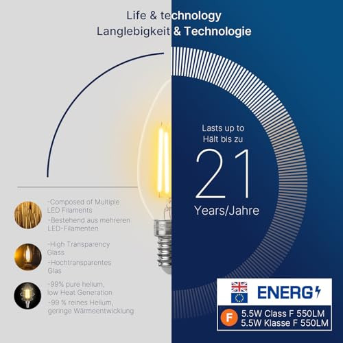 FLSNT E14 LED izzó 5,5W 6 darabos, meleg fehér - outlet termék