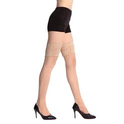   ZIHUA combfix harisnya nőknek, csúszásgátló szilikon, csipkés felső, 20 denes női - outlet termék