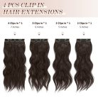 FESHFEN Clip-In hajhosszabbítás, 4 darabos, 50 cm, teljes fej, szintetikus hullámos - outlet termék