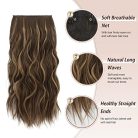 FESHFEN Clip-In hajhosszabbítás, 4 darabos, 50 cm, szintetikus hullámos haj, mézszőke - outlet termék