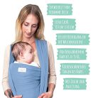 Hebamme babahordozó - Oeko-Tex rugalmas babahordozó - újszülötteknek 15 kg-ig - outlet termék