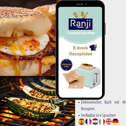 RANJI® 15x újrahasználható szendvicszsákok pirítóhoz, grillhez és mikrohullámúhoz - outlet termék