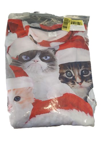 Loveternal karácsonyi pulóver férfi 3D nyomtatott macska, XL - outlet termék