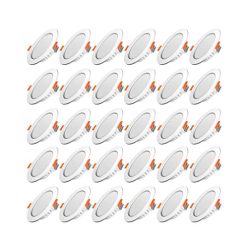   30 db LED süllyesztett mennyezeti lámpa, 5W meleg fehér fény 2700K, kerek - outlet termék