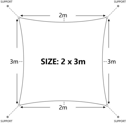 Dripex 4 x 5 m vízlepergető poliészter árnyékoló vitorla UV-védelemmel szürke - outlet termék