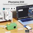 Phomemo D50 öntapadós címkenyomtató, Bluetooth címkekészítő, 20 mm - 24 mm - outlet termék