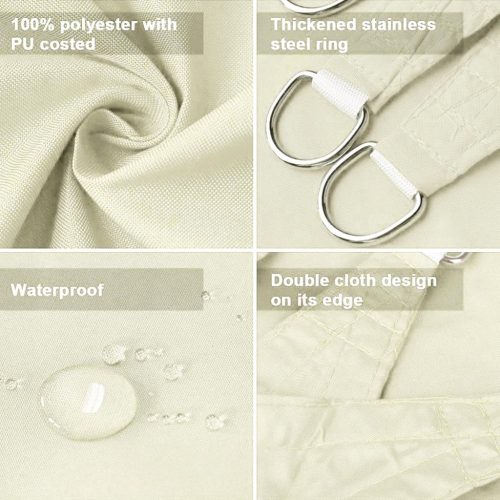 Dripex napvitorla készlet rögzítőkötelekkel 5 x 7 m, vízlepergető poliészter, 95% - outlet termék