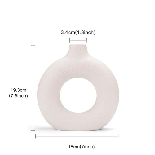 CEMABT Pampas fű vázák, kézzel készített váza, szárított virágok, kerámia, fehér - outlet termék