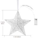 Lewondr 11.8 hüvelykes csillag alakú dekoratív függő dísz elemes, vasdrót LED - outlet termék