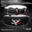 BEAST RAGE súlyemelő öv bőr 10 állítható lyuk 4" párnázott - outlet termék