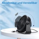 TriPole USB asztali ventilátor, 3 sebességes, mini asztali ventilátor, 360°-os - outlet termék