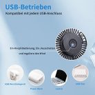 TriPole USB asztali ventilátor, 3 sebességes, mini asztali ventilátor, 360°-os - outlet termék