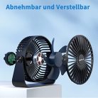 TriPole USB asztali ventilátor, 3 sebességes, mini asztali ventilátor, 360°-os - outlet termék