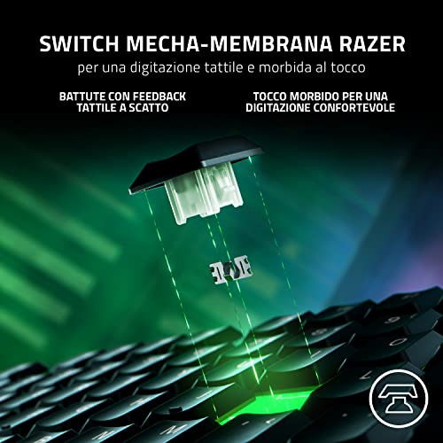 Razer Ornata V3 - lapos mecha-membrán billentyűzet Razer Chroma RGB olasz kiosztás - outlet termék