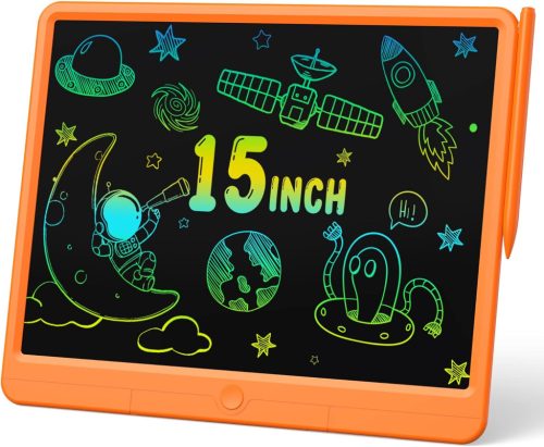 GIGART LCD író tábla gyerekeknek, 15 hüvelykes színes képernyő narancssárga - outlet termék