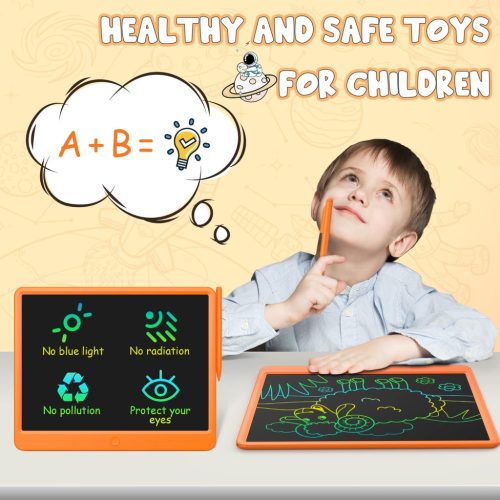 GIGART LCD író tábla gyerekeknek, 15 hüvelykes színes képernyő narancssárga - outlet termék