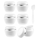 [Utántölthető kozmetikai mintatartók, 6 darabos 50ml/50g fehér smink tégelyek - outlet termék