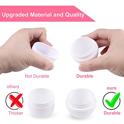 Utántölthető kozmetikai mintatartók, 6 darabos 50ml/50g fehér smink tégelyek - outlet termék