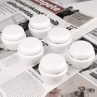 [Utántölthető kozmetikai mintatartók, 6 darabos 50ml/50g fehér smink tégelyek - outlet termék