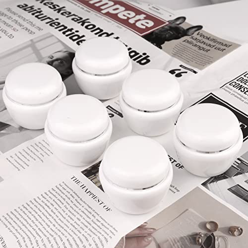 Utántölthető kozmetikai mintatartók, 6 darabos 50ml/50g fehér smink tégelyek - outlet termék