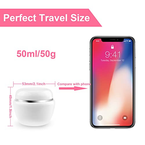 Utántölthető kozmetikai mintatartók, 6 darabos 50ml/50g fehér smink tégelyek - outlet termék