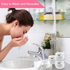 [Utántölthető kozmetikai mintatartók, 6 darabos 50ml/50g fehér smink tégelyek - outlet termék