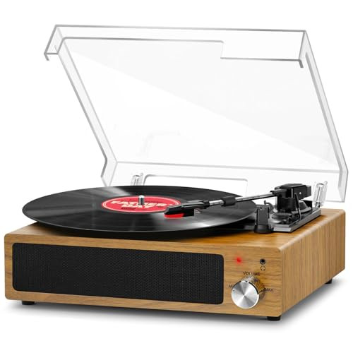 FYDEE vinyl lemezjátszó beépített sztereó hangszóróval, 3-sebességes 33/45/78 RPM - outlet termék