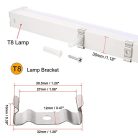 sourcing map T8 LED fénycsík rögzítő klipsz 20 darabos - outlet termék