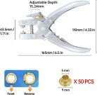 Mygeromon Eyelet fogó készlet 5 mm, bőr/papír lyukasztó - outlet termék