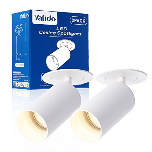 Yafido 2 darabos led mennyezeti lámpa fehér, 1 égős, forgatható 360°, GU10 - outlet termék