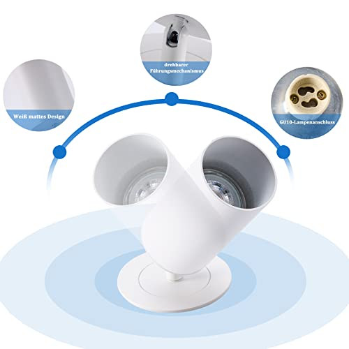 Yafido 2 darabos led mennyezeti lámpa fehér, 1 égős, forgatható 360°, GU10 - outlet termék