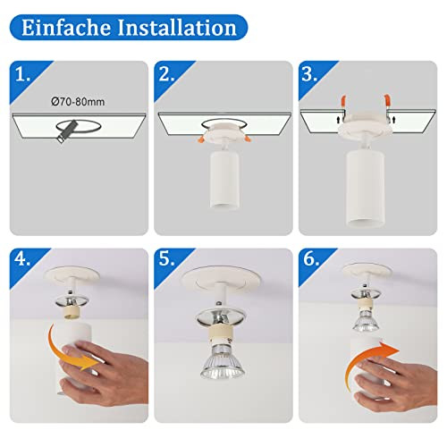 Yafido 2 darabos led mennyezeti lámpa fehér, 1 égős, forgatható 360°, GU10 - outlet termék