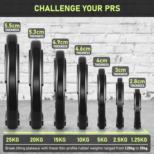 PhysKcal olimpiai súlytárcsák gumírozott bevonattal 2,5 kg, tri-fogantyúk - outlet termék