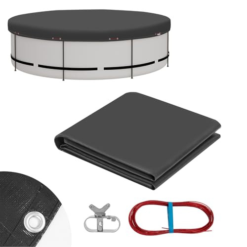 WOLTU kerek medencetakaró, 560 cm átmérő, vízálló, napenergiás ponyva medencéhez - outlet termék