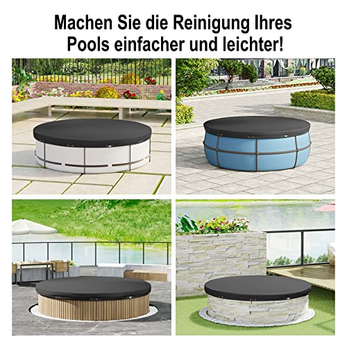 WOLTU kerek medencetakaró, 560 cm átmérő, vízálló, napenergiás ponyva medencéhez - outlet termék