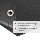 WOLTU kerek medencetakaró, 560 cm átmérő, vízálló, napenergiás ponyva medencéhez - outlet termék