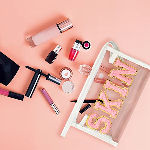 SKIN átlátszó kozmetikai táska cipzárral fehér rózsaszín - outlet termék