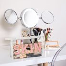 SKIN átlátszó kozmetikai táska cipzárral, vízálló, hordozható PVC sminktáska nőknek - outlet termék