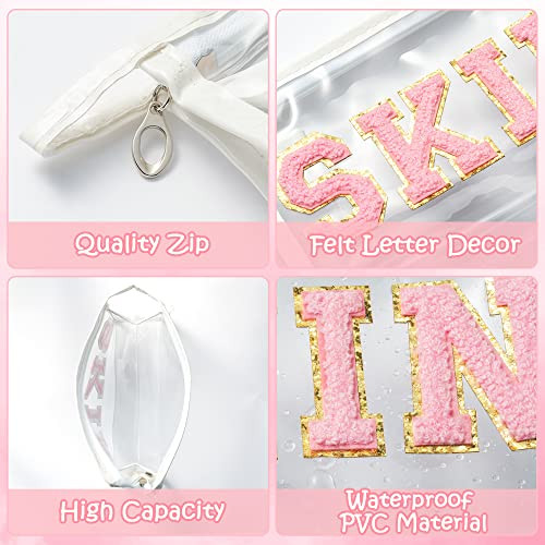 SKIN átlátszó kozmetikai táska cipzárral, vízálló, hordozható PVC sminktáska nőknek - outlet termék