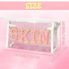 SKIN átlátszó kozmetikai táska cipzárral vízálló hordozható PVC sminktáska nőknek - outlet termék